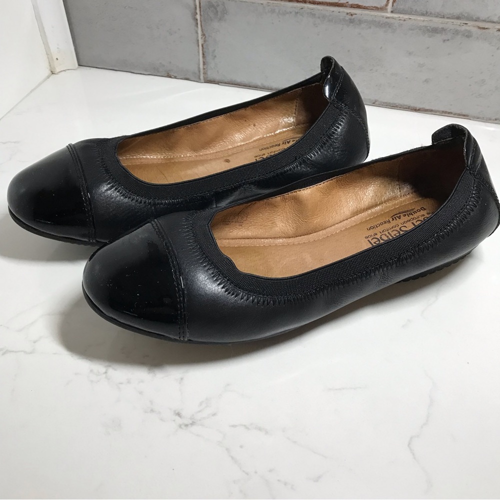 Josef Seibel Pippa black leather Double Air Reaction ballet flats Sz 36